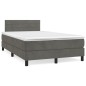 vidaXL Cama box spring con colchón terciopelo gris oscuro 120x200 cm vidaXL Cama box spring con colchón terciopelo gris oscuro 120x200 cm