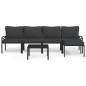 vidaXL Juego de muebles de jardín 6 piezas acero con cojines gris vidaXL Juego de muebles de jardín 6 piezas acero con cojines gris