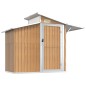 vidaXL Cobertizo de jardín acero galvanizado marrón 270x130x208,5 cm vidaXL Cobertizo de jardín acero galvanizado marrón 270x130x208,5 cm