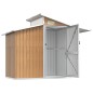 vidaXL Cobertizo de jardín acero galvanizado marrón 270x130x208,5 cm vidaXL Cobertizo de jardín acero galvanizado marrón 270x130x208,5 cm