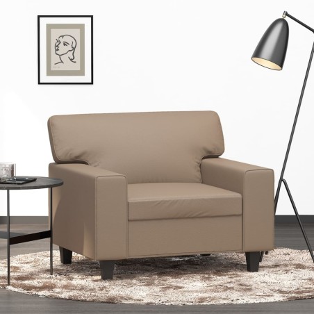 vidaXL Sillón cuero sintético color capuchino 60 cm