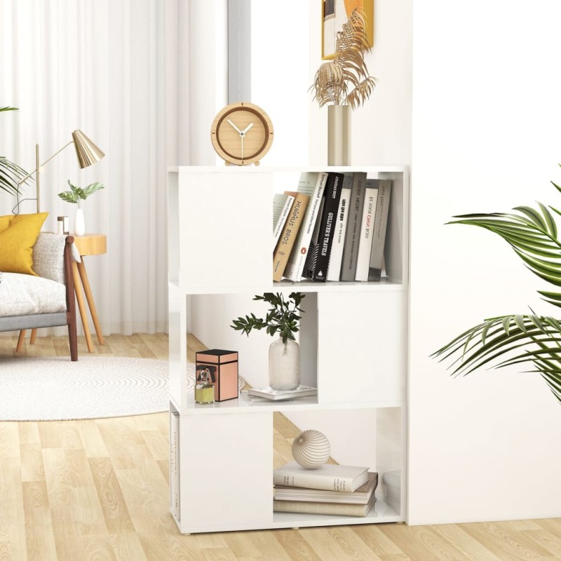 vidaXL Librería separador contrachapada blanco brillante 60x24x94 cm vidaXL Librería separador contrachapada blanco brillante 60x24x94 cm