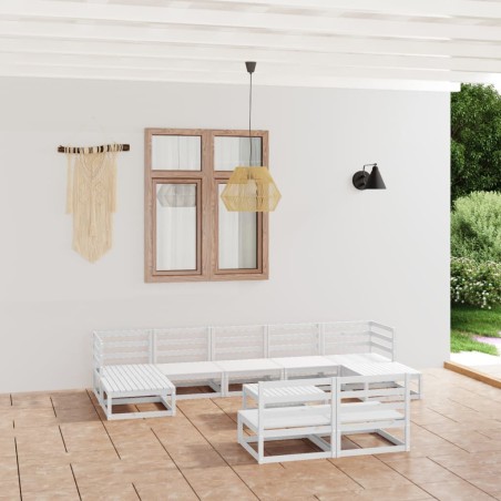vidaXL Juego de muebles de jardín 10 piezas madera maciza de pino