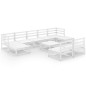 vidaXL Juego de muebles de jardín 10 piezas madera maciza de pino vidaXL Juego de muebles de jardín 10 piezas madera maciza de pino