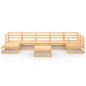 vidaXL Juego de muebles de jardín 8 piezas madera maciza de pino vidaXL Juego de muebles de jardín 8 piezas madera maciza de pino