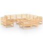 vidaXL Juego de muebles de jardín 12 piezas madera maciza de pino vidaXL Juego de muebles de jardín 12 piezas madera maciza de pino
