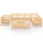 vidaXL Juego de muebles de jardín 12 piezas madera maciza de pino vidaXL Juego de muebles de jardín 12 piezas madera maciza de pino