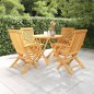 vidaXL Juego de comedor para jardín 5 piezas madera maciza teca vidaXL Juego de comedor para jardín 5 piezas madera maciza teca