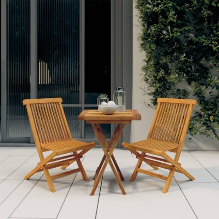vidaXL Juego de comedor para jardín 3 piezas madera maciza de teca