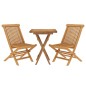 vidaXL Juego de comedor para jardín 3 piezas madera maciza de teca vidaXL Juego de comedor para jardín 3 piezas madera maciza de teca