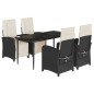 vidaXL Set de muebles jardín 5 pzas con cojines ratán sintético negro