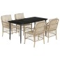 vidaXL Set comedor de jardín 5 pzas con cojines ratán sintético beige vidaXL Set comedor de jardín 5 pzas con cojines ratán sintético beige