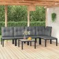 vidaXL Juego de muebles de jardín 6 pzas ratán sintético negro y gris