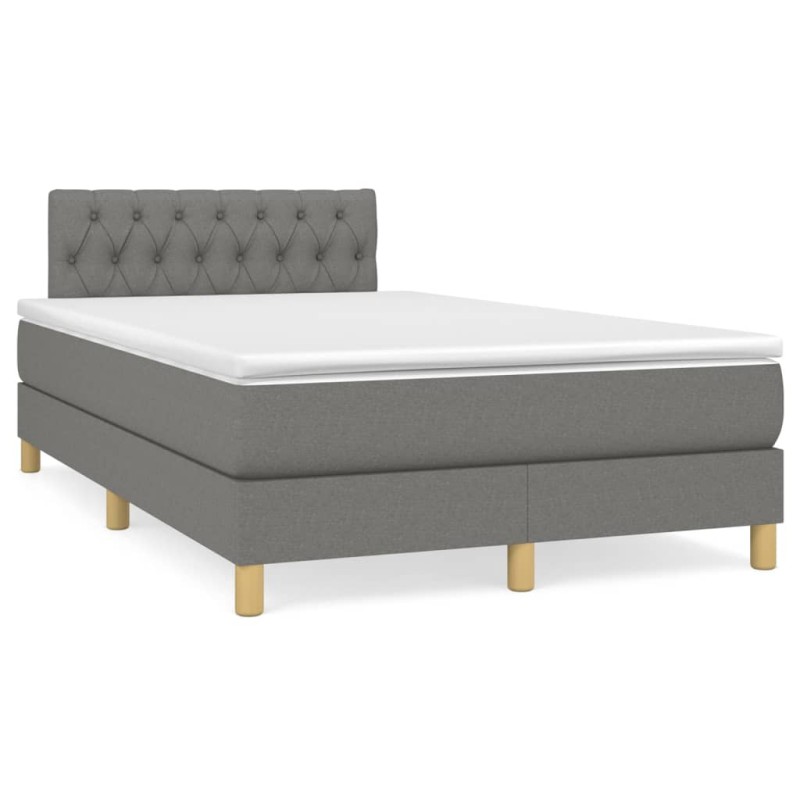 vidaXL Cama box spring con colchón y LED tela marrón oscuro 120x190 cm vidaXL Cama box spring con colchón y LED tela marrón oscuro 120x190 cm