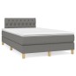vidaXL Cama box spring con colchón y LED tela marrón oscuro 120x190 cm vidaXL Cama box spring con colchón y LED tela marrón oscuro 120x190 cm