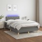vidaXL Cama box spring con colchón y LED tela marrón oscuro 120x190 cm vidaXL Cama box spring con colchón y LED tela marrón oscuro 120x190 cm