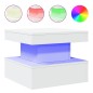 vidaXL Mesa de centro con luces LED blanco 50x50x40 cm vidaXL Mesa de centro con luces LED blanco 50x50x40 cm