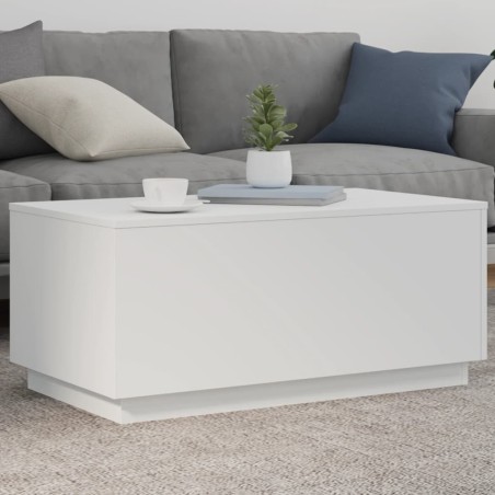 vidaXL Mesa de centro con luces LED blanco 90x50x40 cm