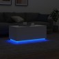 vidaXL Mesa de centro con luces LED blanco 90x50x40 cm vidaXL Mesa de centro con luces LED blanco 90x50x40 cm