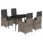 vidaXL Set comedor de jardín 5 piezas con cojines ratán sintético gris