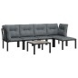 vidaXL Juego de muebles de jardín 6 pzas ratán sintético negro y gris