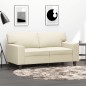 vidaXL Sofá de 2 plazas de cuero sintético color crema 120 cm vidaXL Sofá de 2 plazas de cuero sintético color crema 120 cm