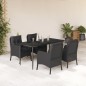 vidaXL Set de muebles jardín 5 pzas con cojines ratán sintético negro