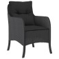 vidaXL Set de muebles jardín 5 pzas con cojines ratán sintético negro