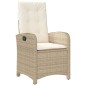 vidaXL Set comedor de jardín 7 pzas con cojines ratán sintético beige