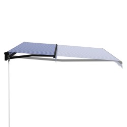 vidaXL Toldo manual retráctil azul y blanco 450x300 cm