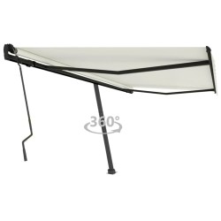vidaXL Toldo de pie retráctil manual crema 450x300 cm
