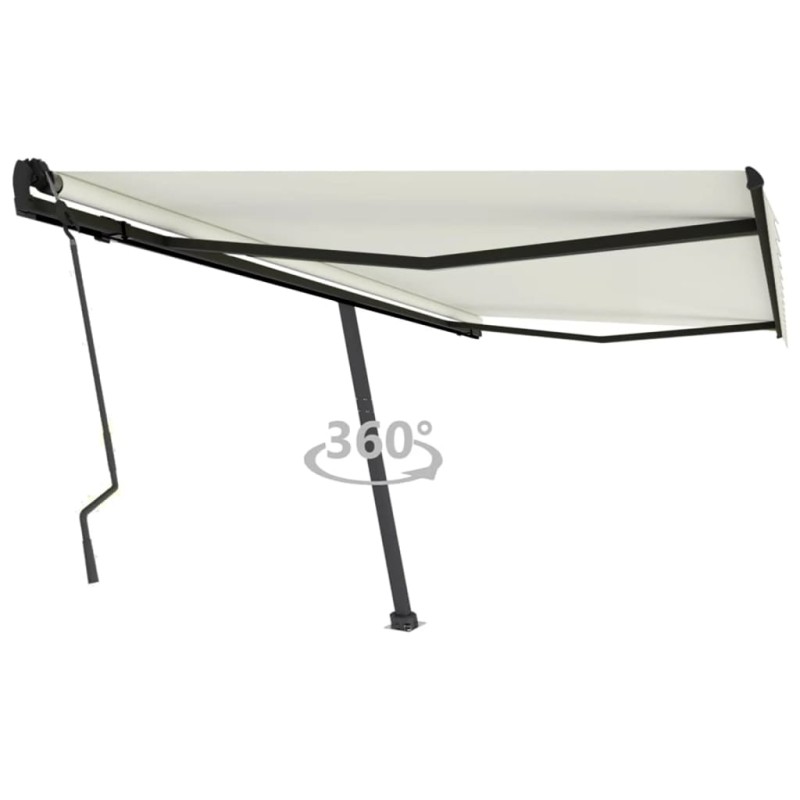 vidaXL Toldo de pie retráctil manual crema 450x300 cm vidaXL Toldo de pie retráctil manual crema 450x300 cm