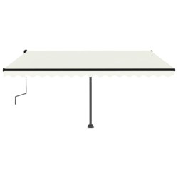 vidaXL Toldo de pie retráctil manual crema 450x300 cm