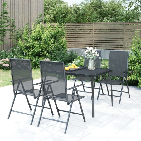 vidaXL Juego de comedor de jardín 5 piezas acero gris antracita