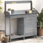 vidaXL Mesa para macetas y armario madera abeto gris 110,5x45x124,5 cm vidaXL Mesa para macetas y armario madera abeto gris 110,5x45x124,5 cm