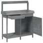 vidaXL Mesa para macetas y armario madera abeto gris 110,5x45x124,5 cm vidaXL Mesa para macetas y armario madera abeto gris 110,5x45x124,5 cm