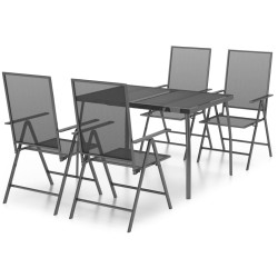 vidaXL Juego de comedor de jardín 5 piezas acero gris antracita