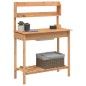 vidaXL Mesa para macetas con fregadero madera abeto 147,5x44x139,5 cm