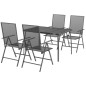 vidaXL Juego de comedor de jardín 5 piezas acero gris antracita vidaXL Juego de comedor de jardín 5 piezas acero gris antracita