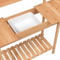 vidaXL Mesa para macetas con fregadero madera abeto 147,5x44x139,5 cm