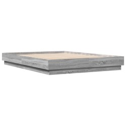 vidaXL Estructura de cama madera de ingeniería gris Sonoma 120x200 cm