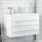 vidaXL Mueble de baño con lavabo integrado blanco brillo vidaXL Mueble de baño con lavabo integrado blanco brillo