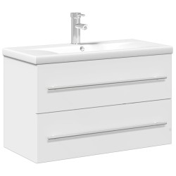 vidaXL Mueble de baño con lavabo integrado blanco brillo