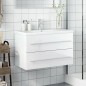 vidaXL Mueble de baño con lavabo integrado blanco brillo vidaXL Mueble de baño con lavabo integrado blanco brillo
