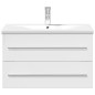 vidaXL Mueble de baño con lavabo integrado blanco brillo vidaXL Mueble de baño con lavabo integrado blanco brillo