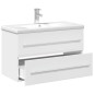 vidaXL Mueble de baño con lavabo integrado blanco brillo vidaXL Mueble de baño con lavabo integrado blanco brillo