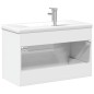 vidaXL Mueble de baño con lavabo integrado blanco brillo vidaXL Mueble de baño con lavabo integrado blanco brillo