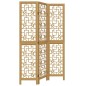 vidaXL Biombo separador de 3 paneles madera maciza paulownia marrón vidaXL Biombo separador de 3 paneles madera maciza paulownia marrón