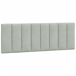 vidaXL Cabecero de cama acolchado terciopelo gris claro 120 cm