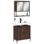 vidaXL Set de muebles baño 2 pzas madera contrachapada marrón roble vidaXL Set de muebles baño 2 pzas madera contrachapada marrón roble